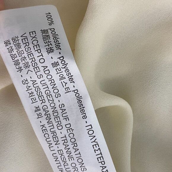 Zara Cream Draped Front Blouse Jewel trimmed Size XS - Picture 8 of 8